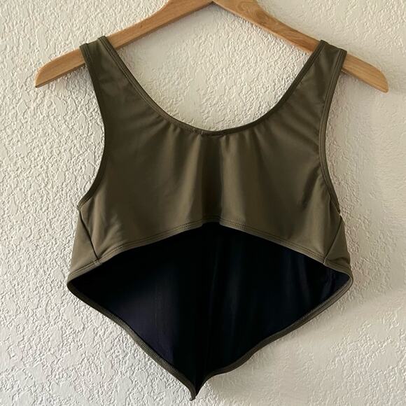 Beth Richards Knot Olive Green Bikini Top Women’s Size Large - Picture 6 of 7